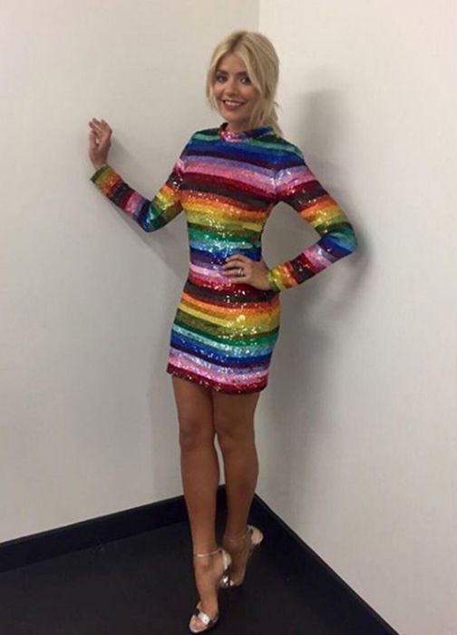 holly willoughby rainbow dress copy very