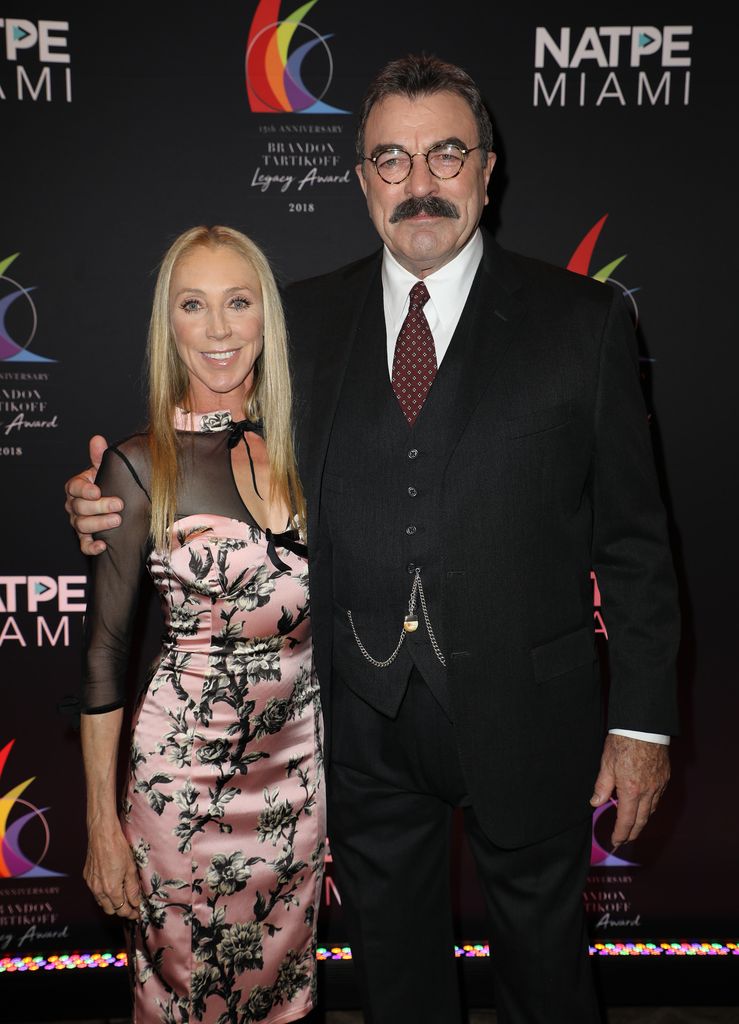 Jillie Mack and Tom Selleck are seen at the Brandon Tartikoff Legacy Awards at NATPE 2018 at the Fontainebleau Hotel on January 17, 2018 in Miami Beach, Florida