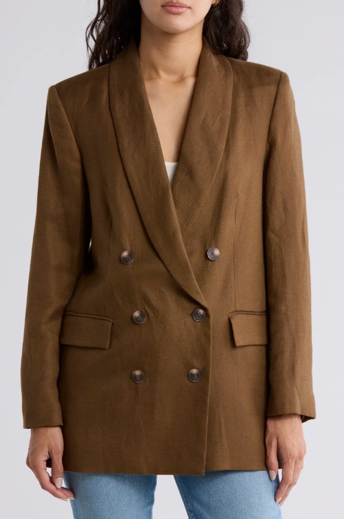 Jayda Relaxed Fit Linen Blend Blazer Lagence.