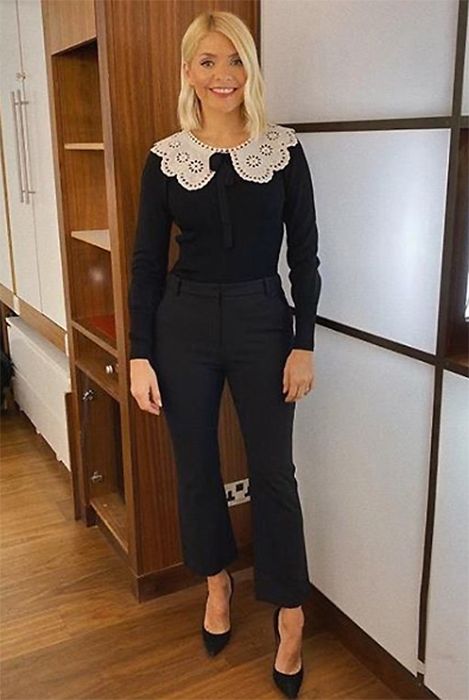 holly willoughby black top this morning