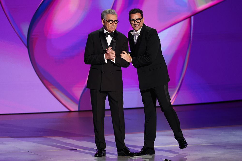 Dan and Eugene Levy hosting the Emmys