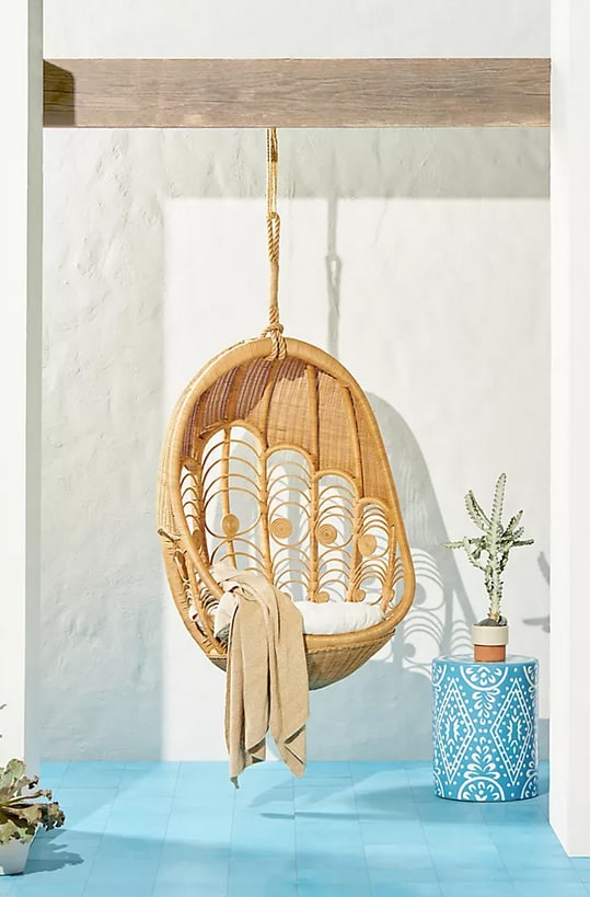 anthropologie unique peacock hanging chair