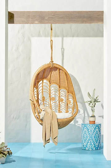 anthropologie unique peacock hanging chair