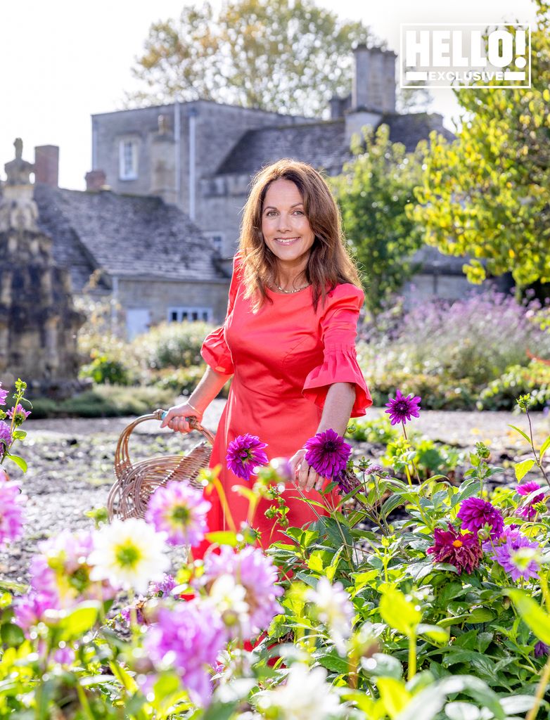 Nicola Reed picking flowers at Wiltshire home 