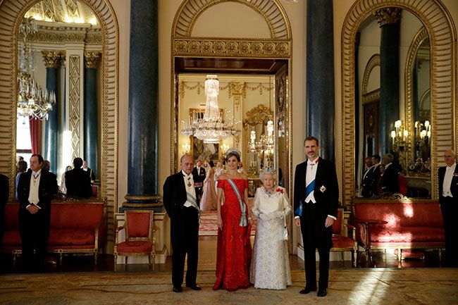 spanish royals visit the queen and prince philip