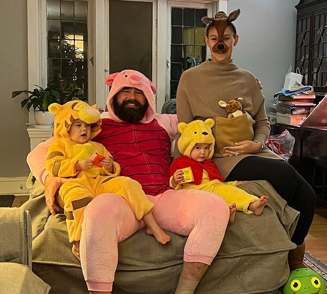 jason kelce at home with wife and children