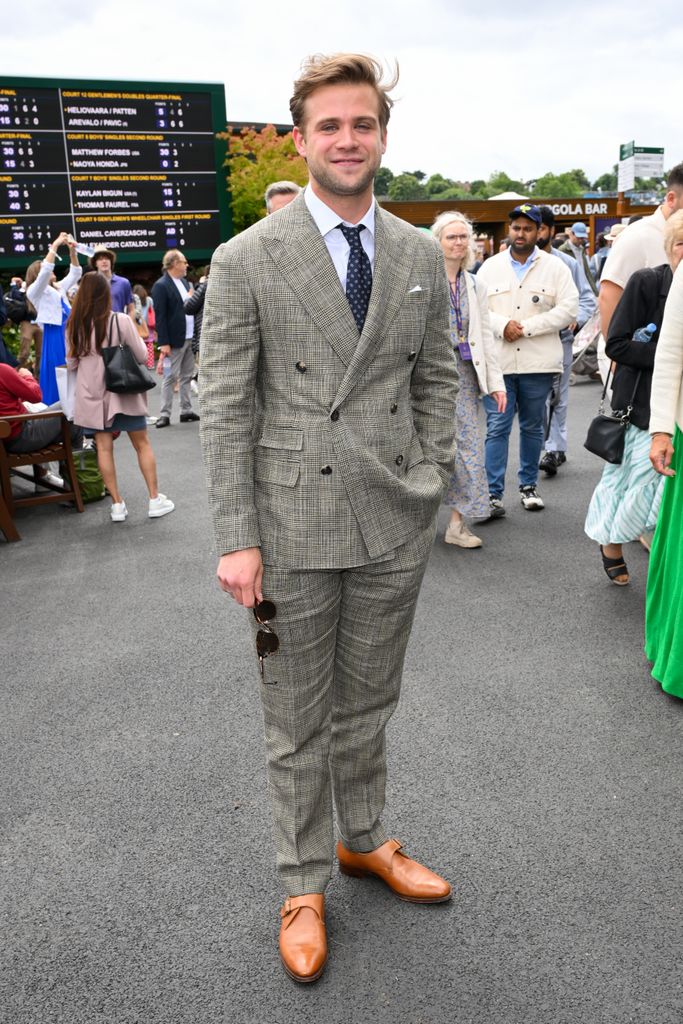 Leo Woodall tweed suit