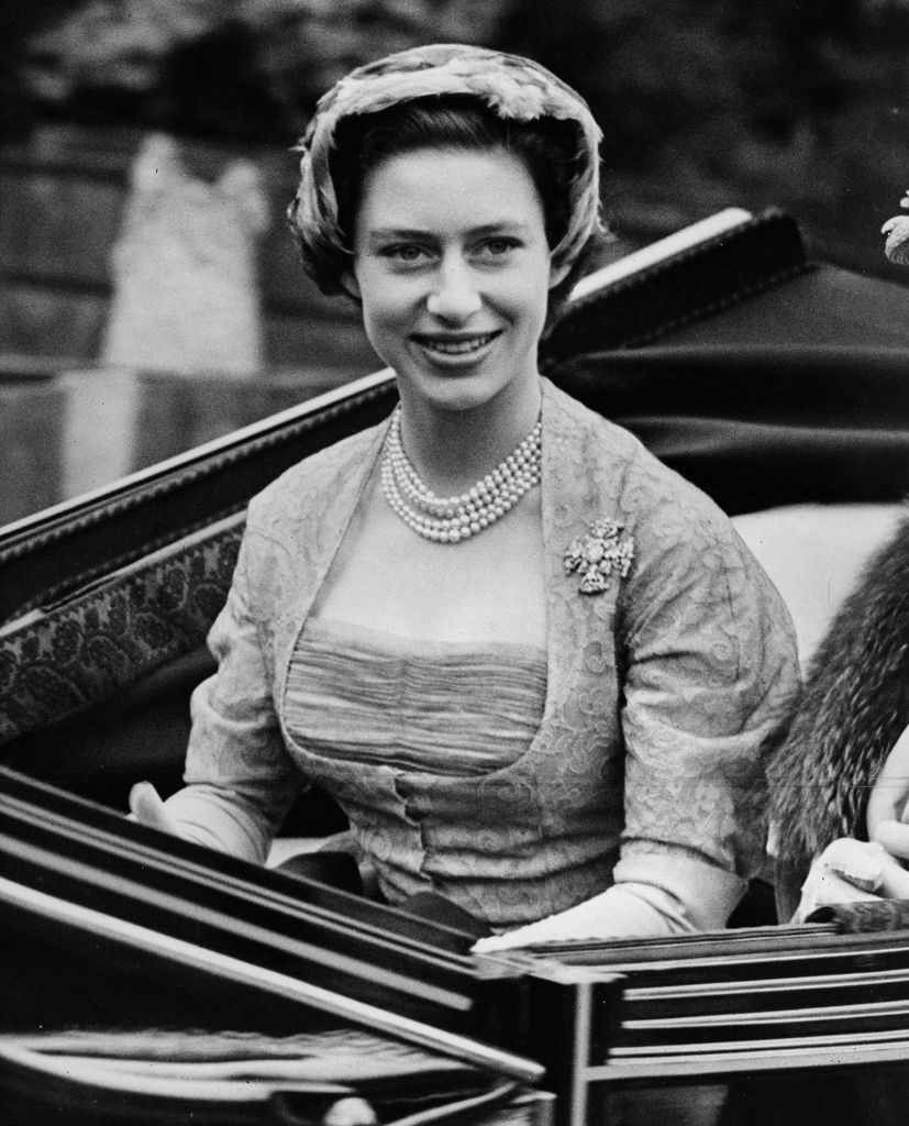 17th June 1952:  Princess Margaret (1930 - 2002) is driven to the opening meeting of the Royal Ascot horse-racing event near Windsor in Berkshire.  (Photo by Fox Photos/Getty Images)