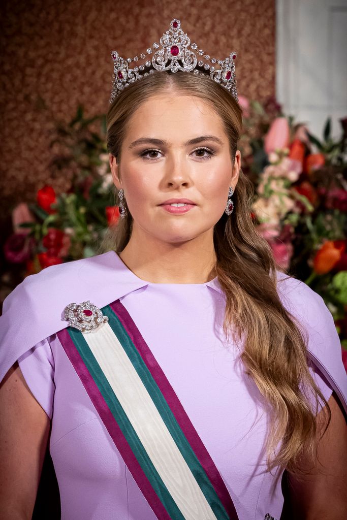 Princess Catharina-Amalia in ruby tiara and lavender dress