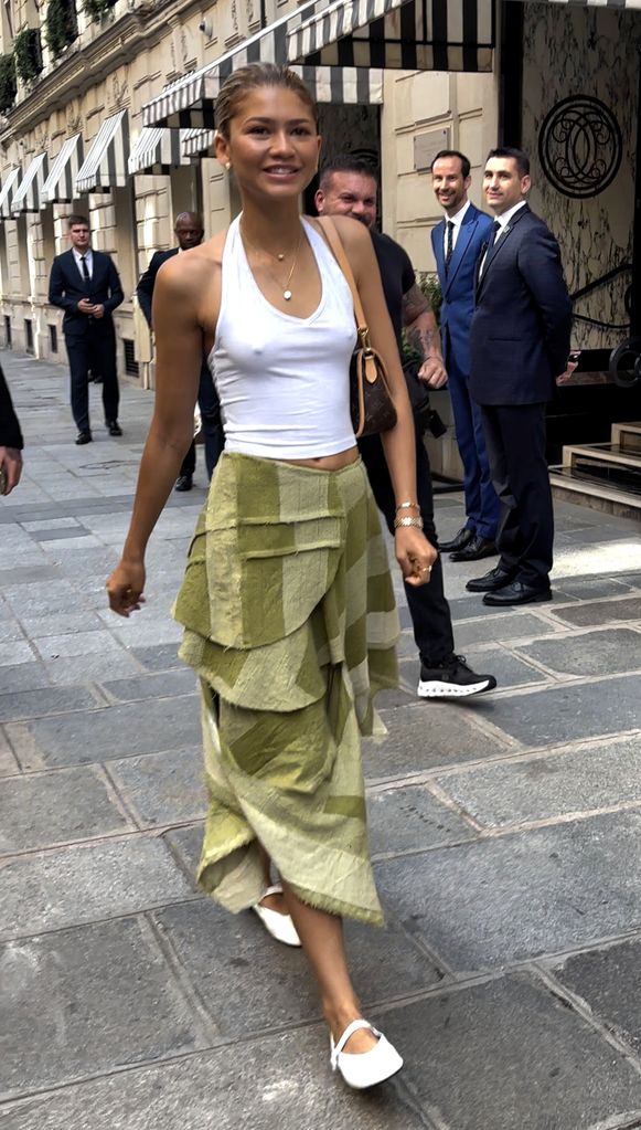 Zendaya was spotted leaving her hotel in Paris during the Olympics 