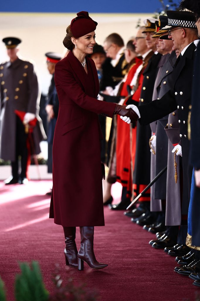 Kate elevated her jewellery suite with the Bahrain Pearl Drop earrings, also belonging to the late Queen