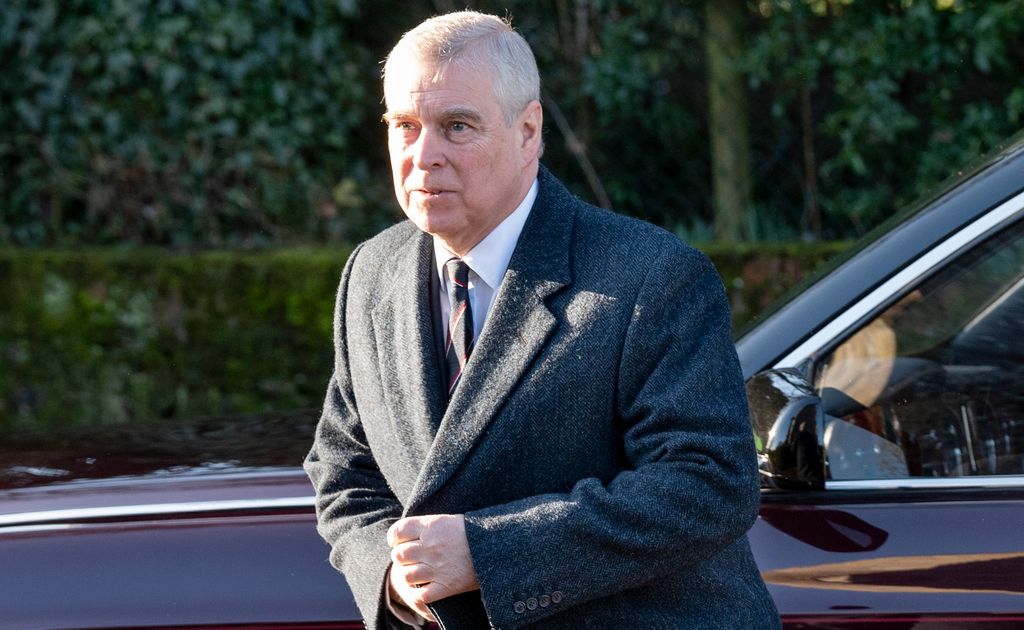 Prince Andrew, Duke of York attends church at St Mary the Virgin at Hillington in Sandringham