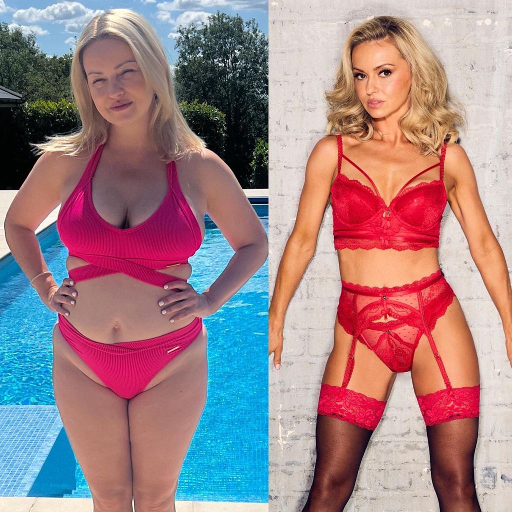 Ola Jordan weight loss before and after red bikini and lingerie