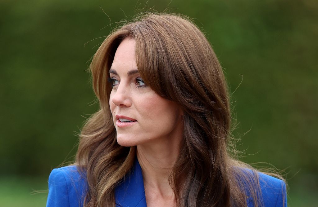 Kate Middleton wearing blue blazer in Marlow