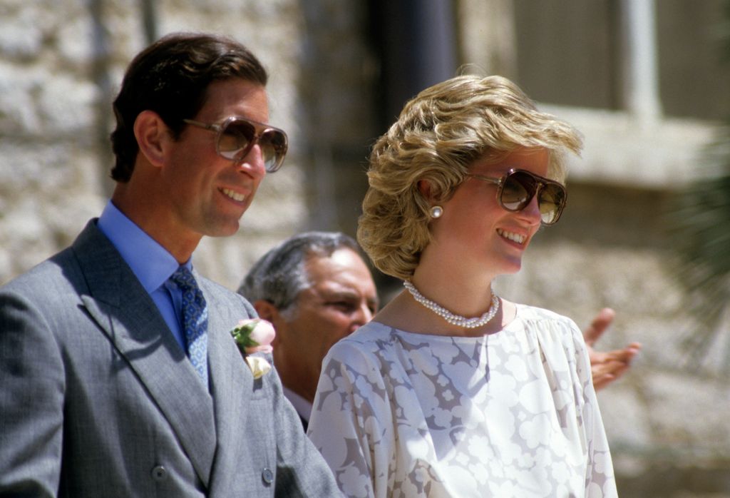 Prince Charles and Princess Diana in sunglasses