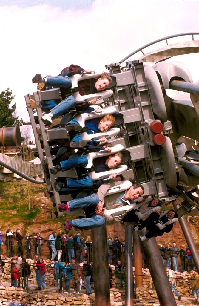 William and Harry on a theme park ride at Alton Towers