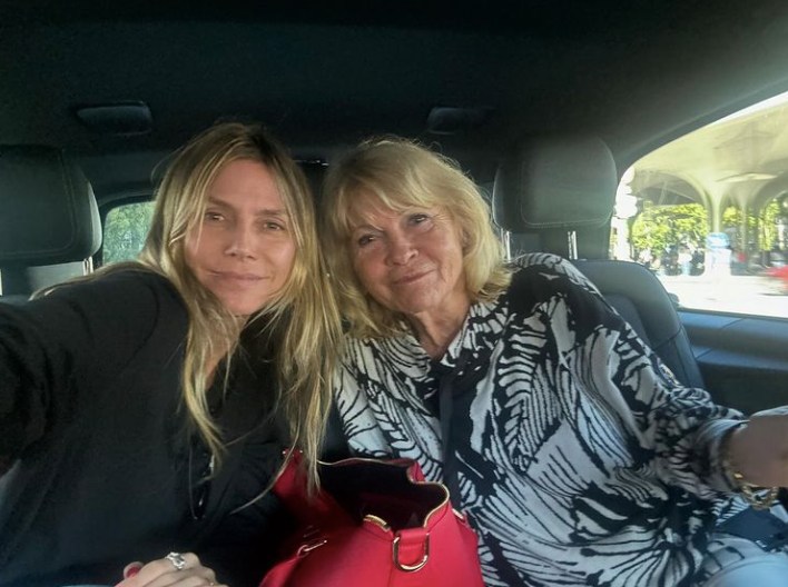 Heidi posted the sweet snap of her reunion with mom Erna