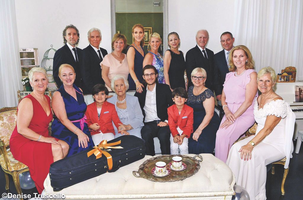 Celine Dion, her sons and her extended family.