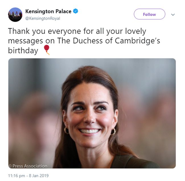 kensington palace wishes kate middleton happy birthday