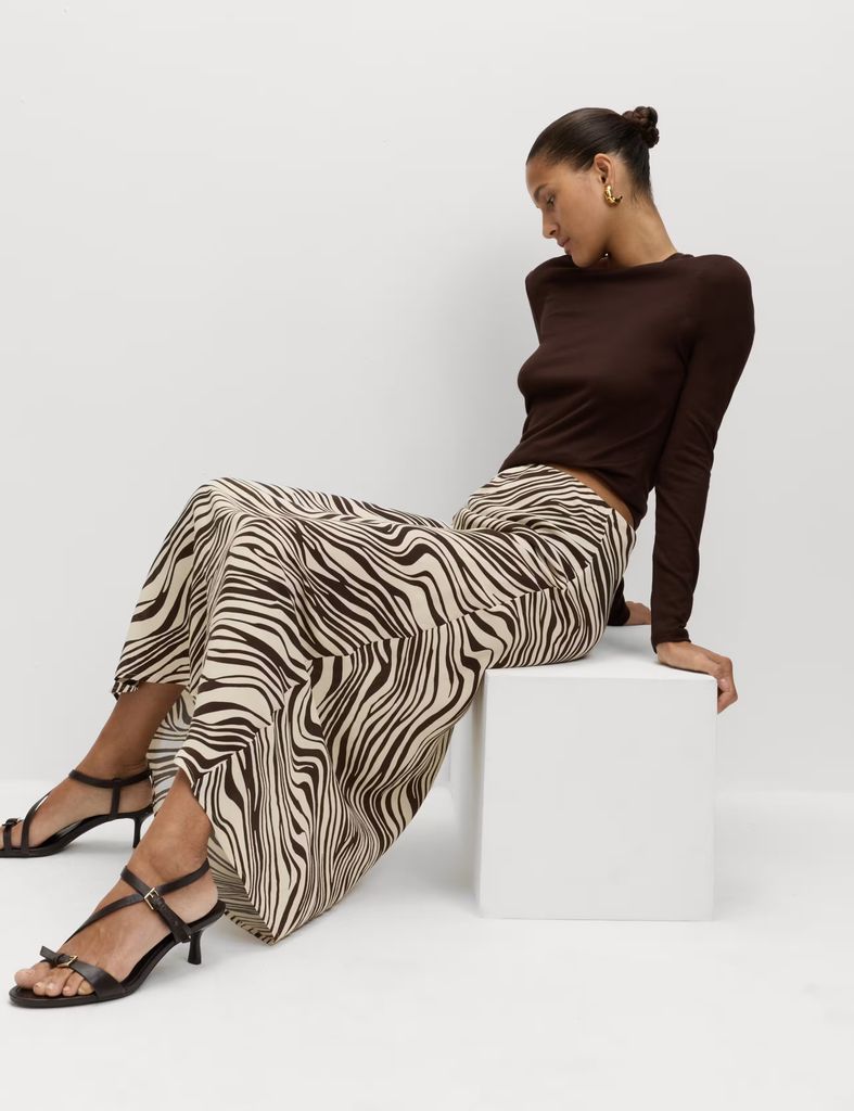 M&S Printed Midaxi Slip Skirt