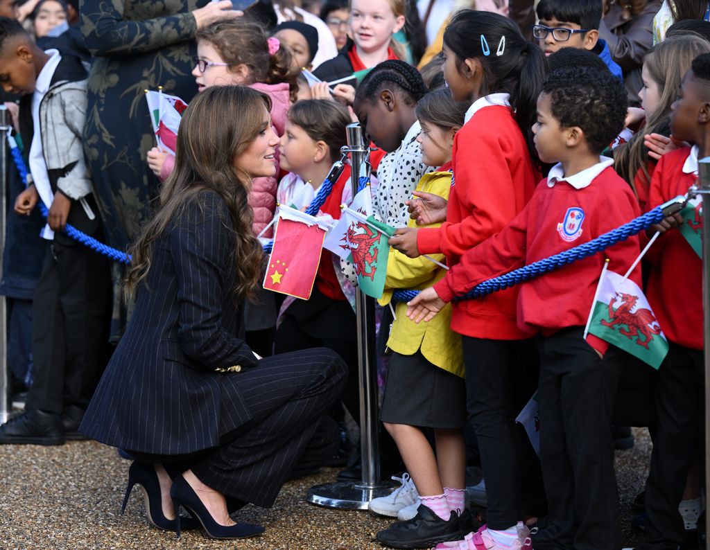 Kate Middleton with a group of Welsh schoolchildren