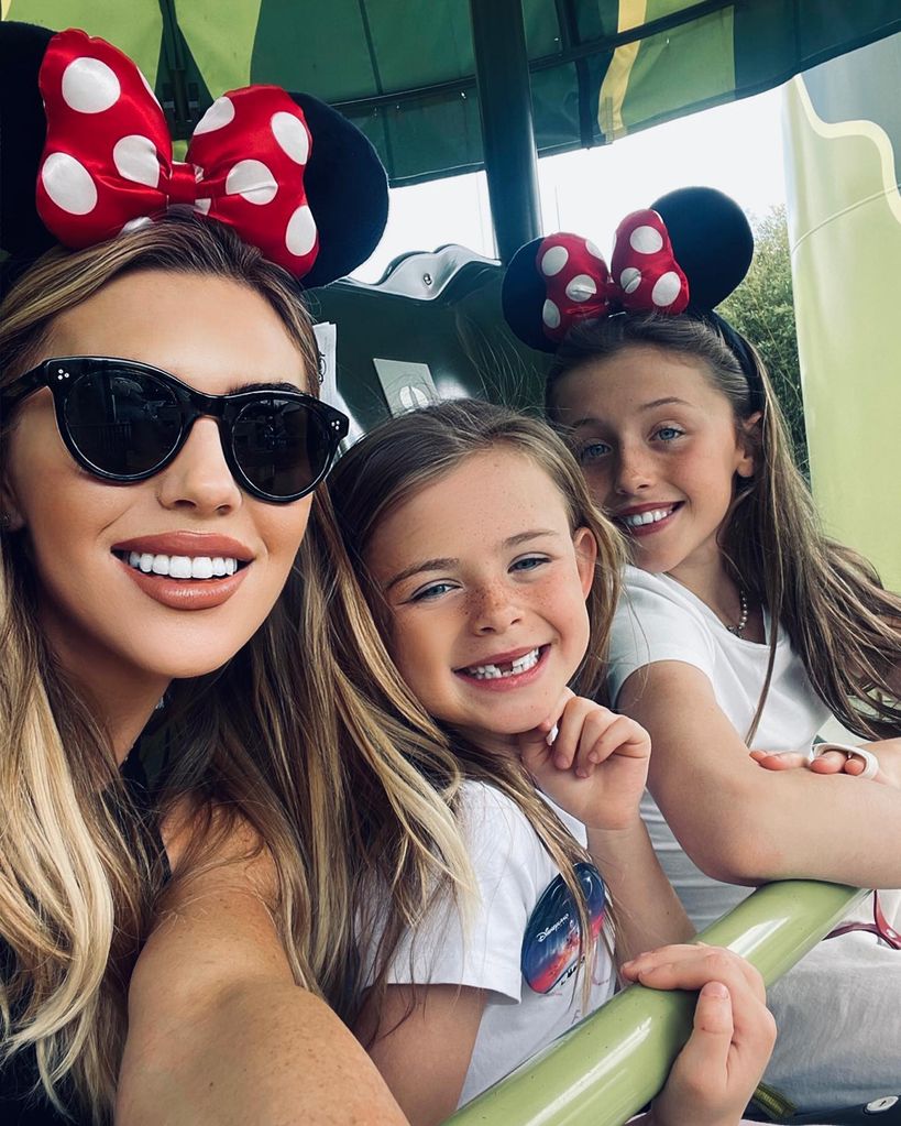 Abbey Clancy at Disneyland with daughters Sophia and Liberty 