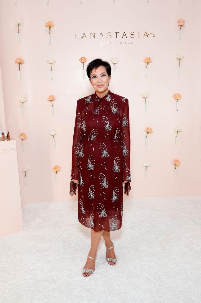 kris jenner red dress