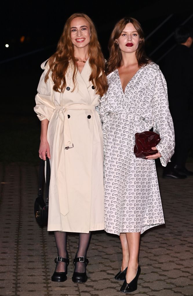 Elizabeth Jagger and Georgia May Jagger attend the Burberry Winter 2024 show during London Fashion Week on February 19, 2024 in London, England. (Photo by Dave Benett/Getty Images for Burberry)