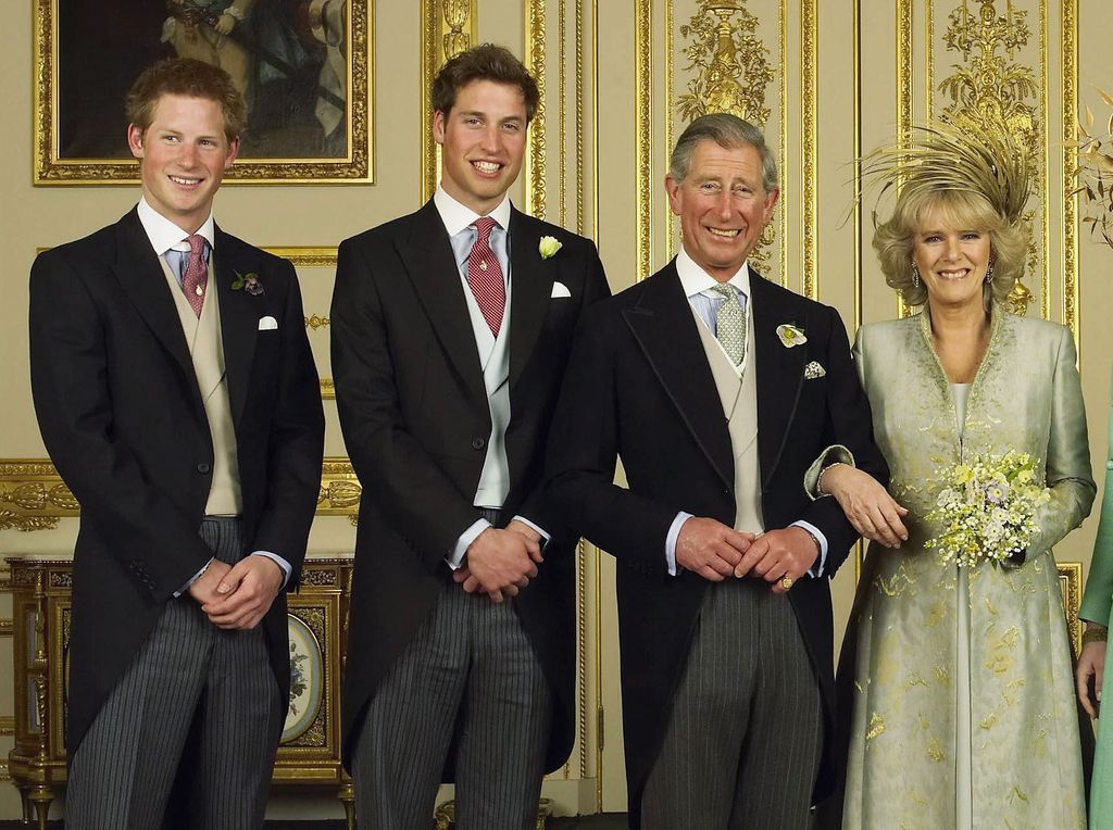 Prince Charles and Camilla's wedding with Harry and William