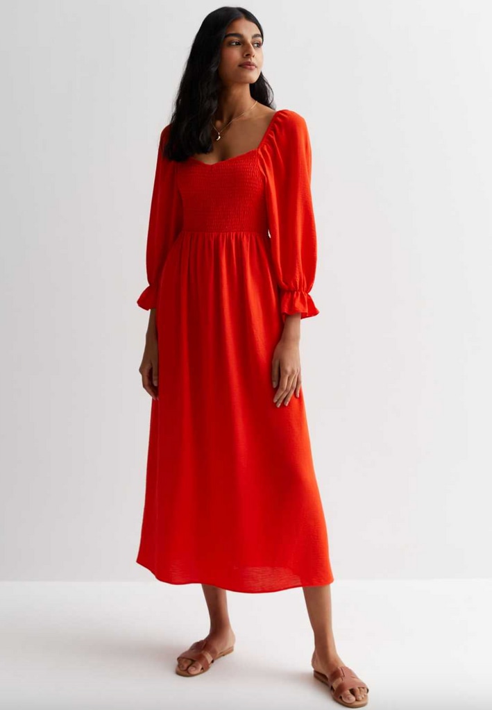 New Look red midi dress