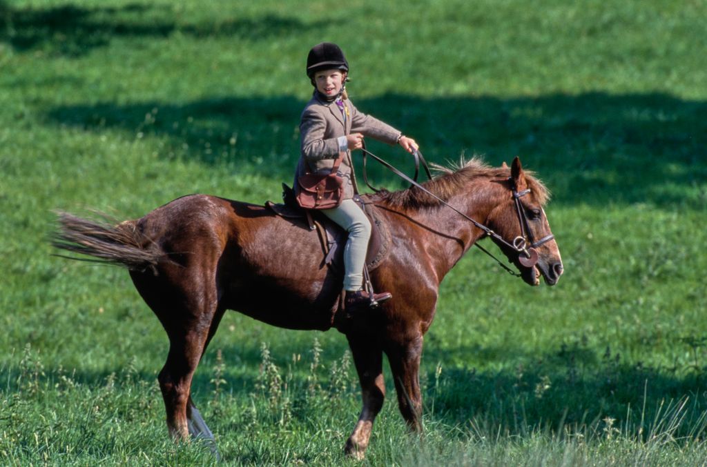 Zara riding a horse at the 1989 Royal Windsor Horse Show