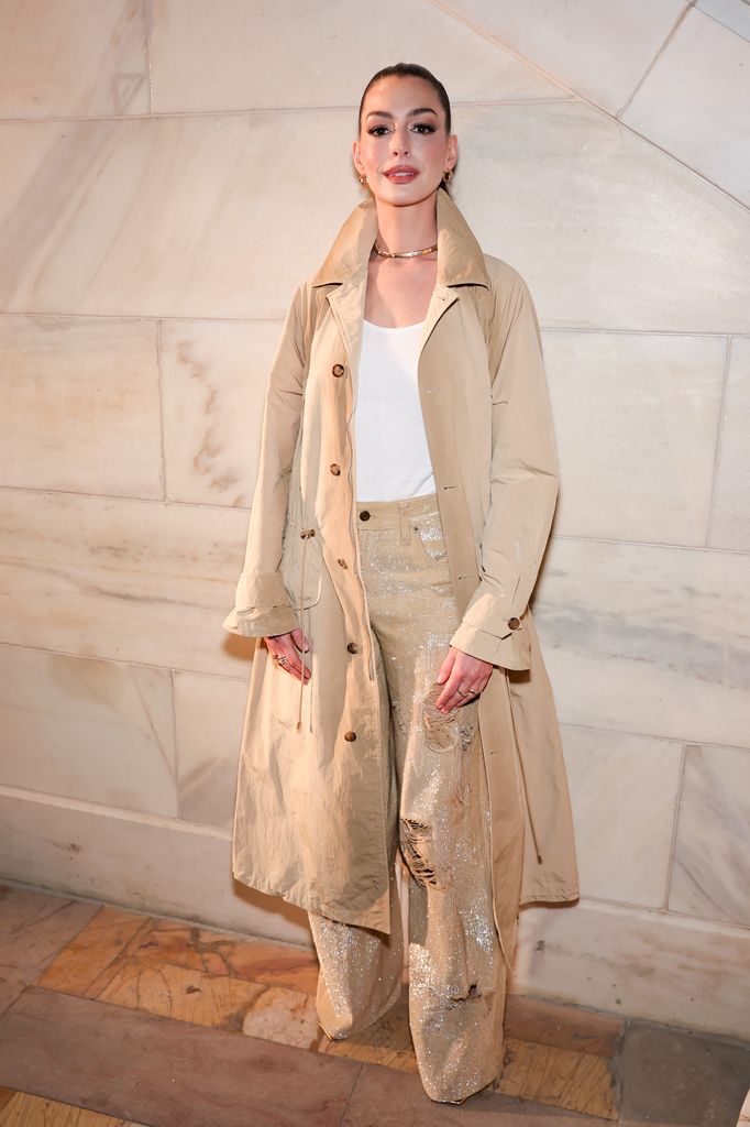 Anne Hathaway attends the Ralph Lauren Collection Fall 2025 on April 17, 2025 in New York City. (Photo by Theo Wargo/Getty Images)