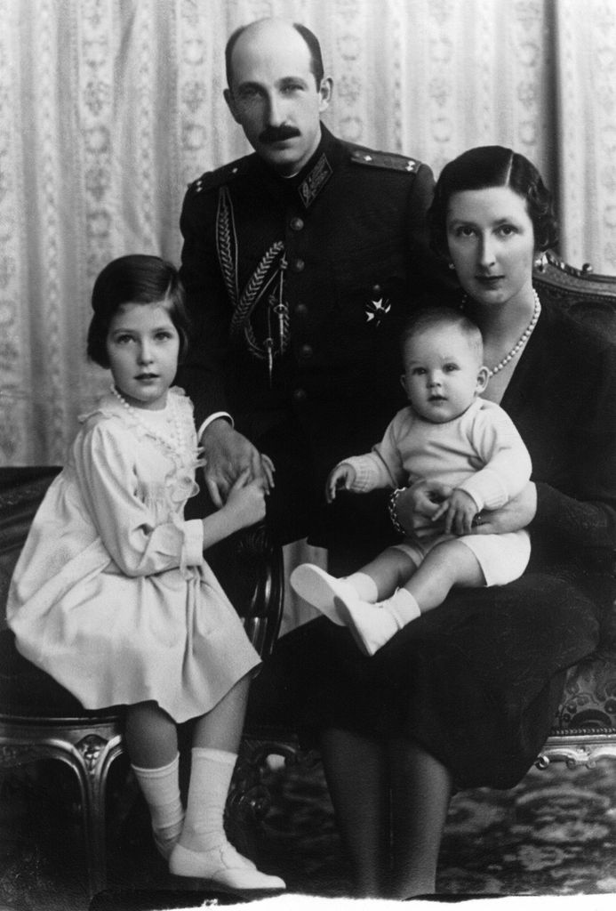King Boris III of Bulgaria with his wife and children in 1938