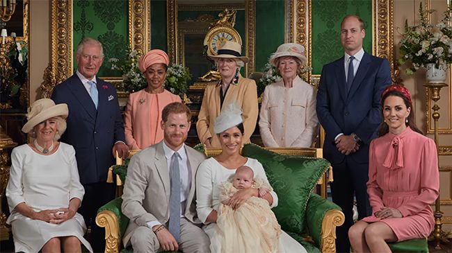 archie christening royal family