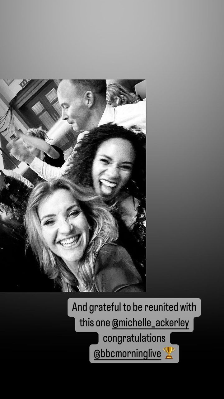 The presenter posed for a sweet selfie with her co-star Michelle Ackerley 