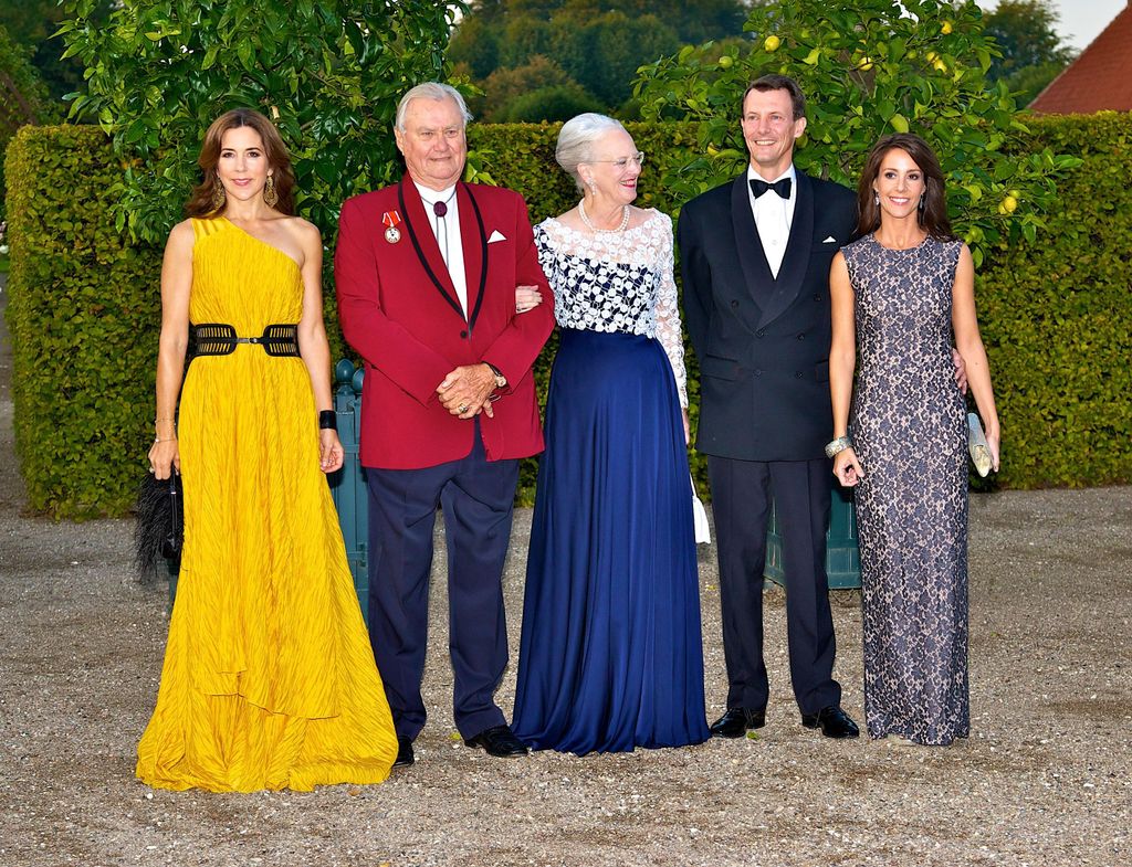 Crown Princess Mary wearing a golden yellow dress