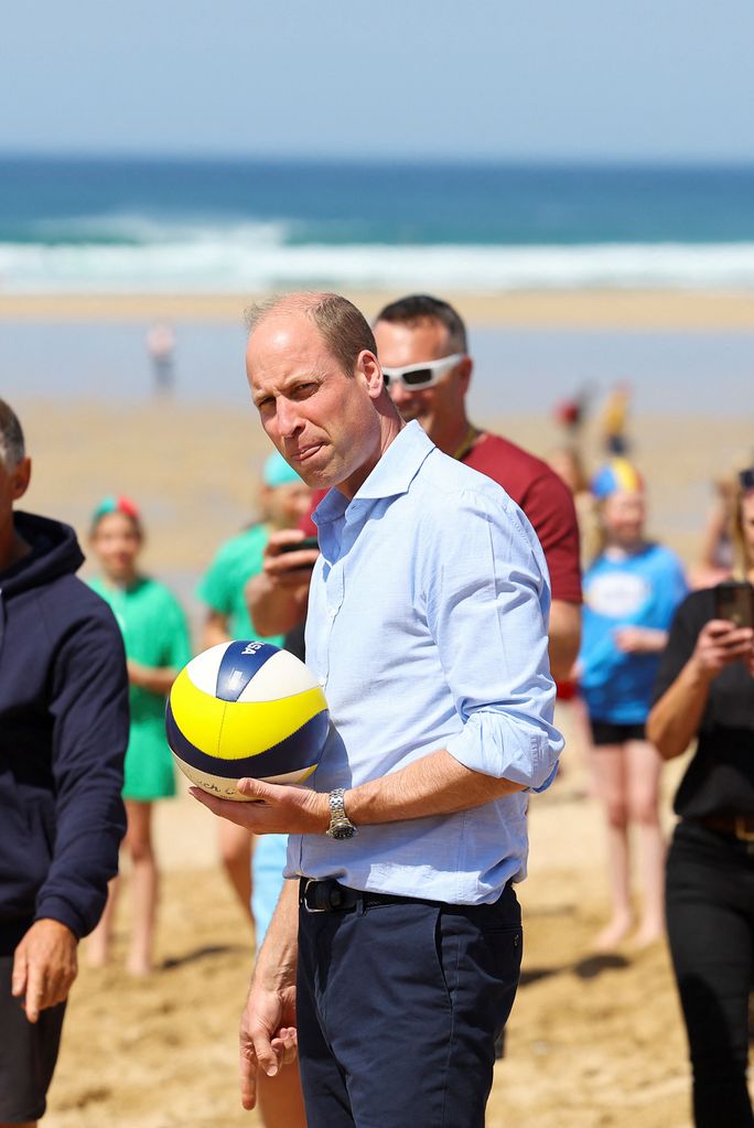 Prince William plays beach volleyball