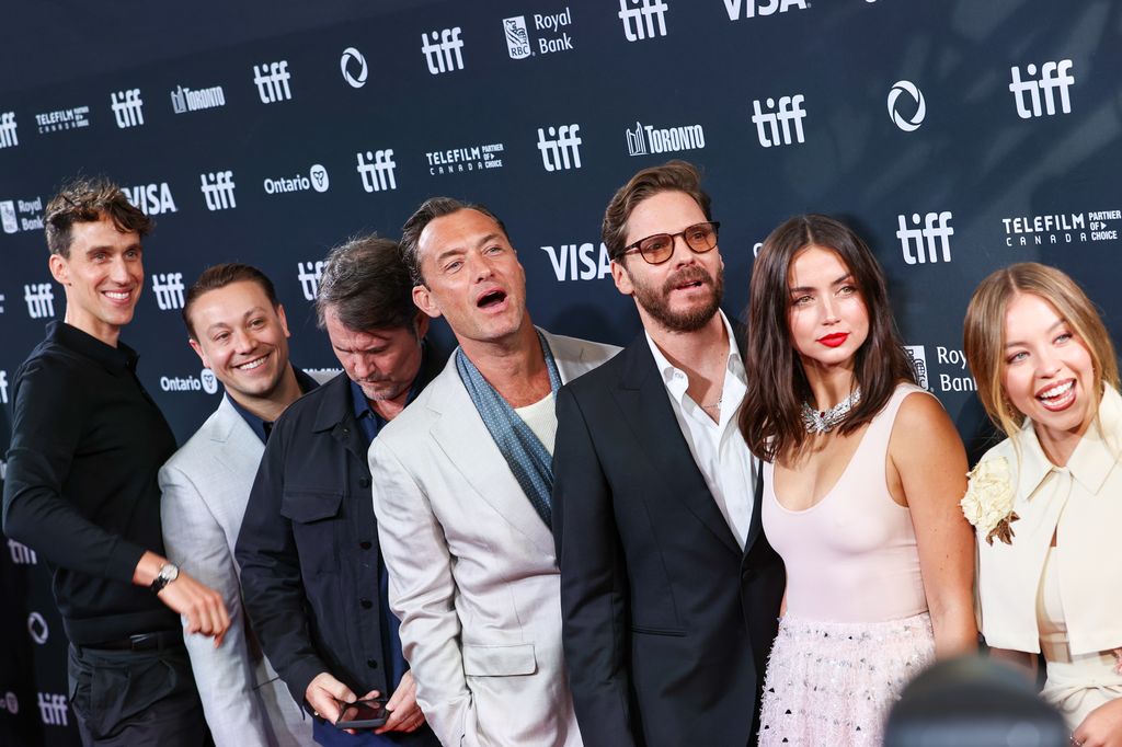 Jude Law,Ana de Armas and Sydney Sweeney attend the premiere of 'Eden' during the 2024 Toronto International Film Festival at Roy Thomson Hall on September 7, 2024 in Toronto, Canada