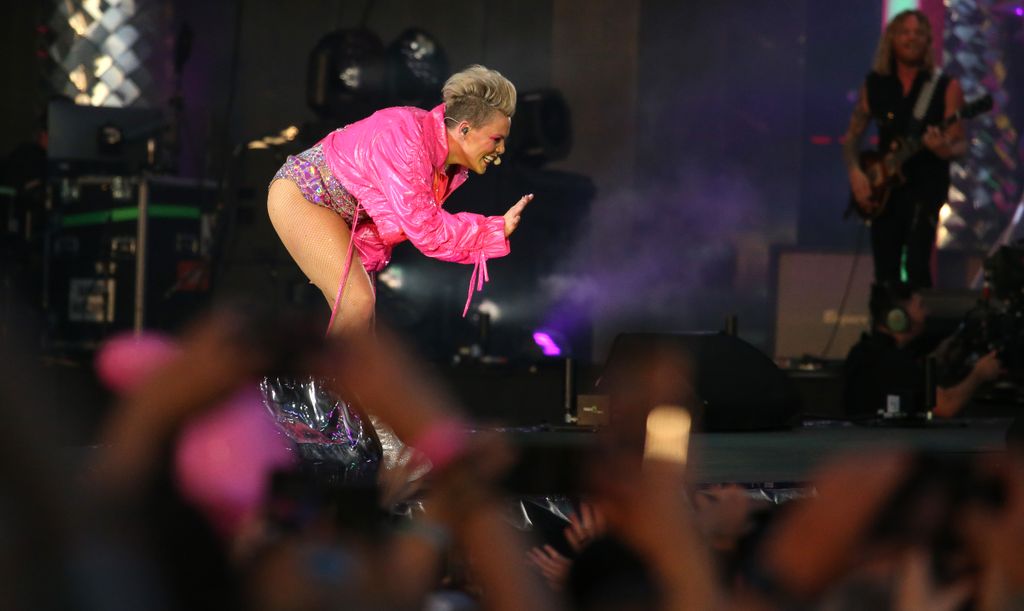 P!NK performs at the BST Hyde Park Festival 2023 in Hyde Park on June 24, 2023 in London, England.