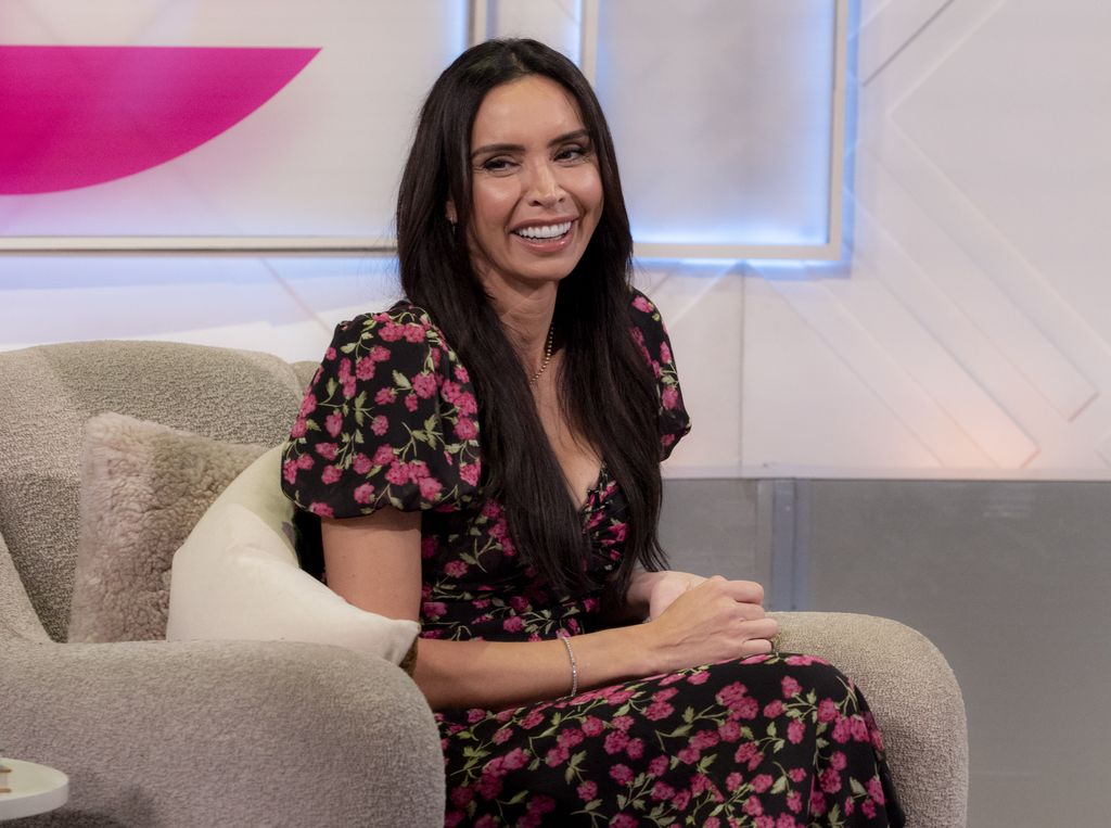 christine lampard in black floral dress on lorraine 