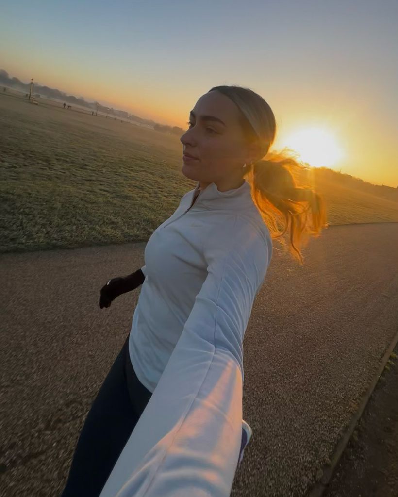 Georgia running at sunrise