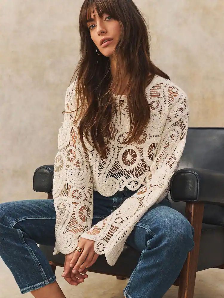 La parte superior del crochet a continuación