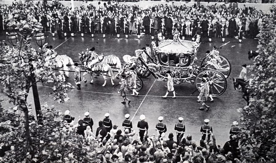 Crowds at Queen Elizabeth II's coronation
