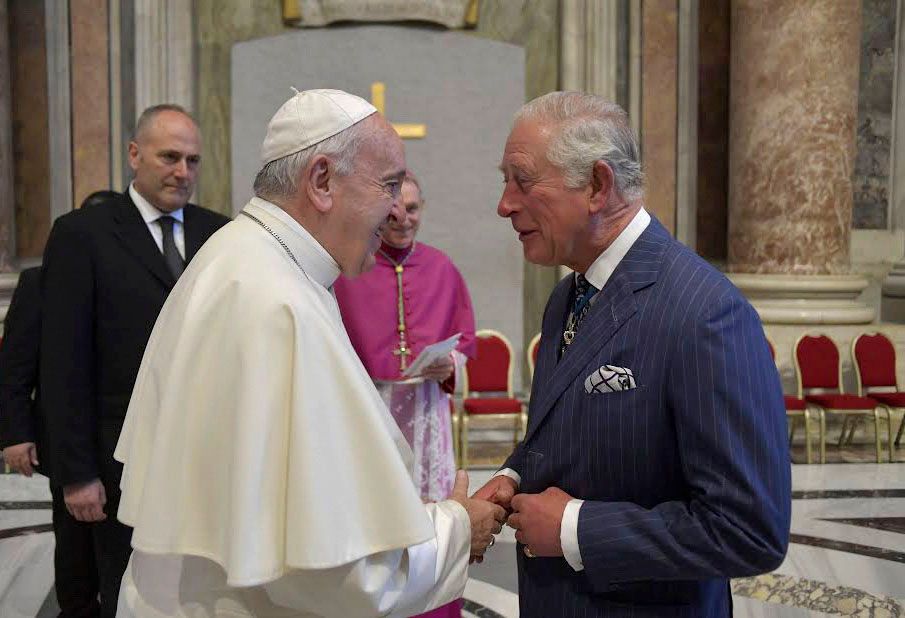 Charles greeting Pope Francis in October 2019 