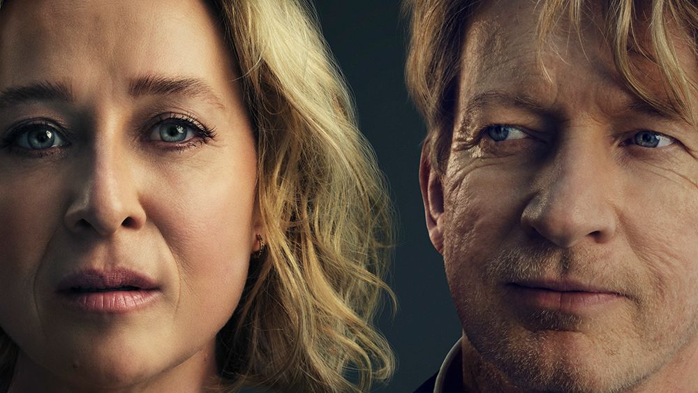 Asher Keddie and David Wenham on the poster for Fake