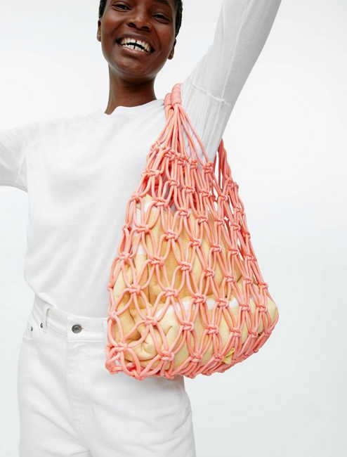 best straw bag for summer arket coral orange