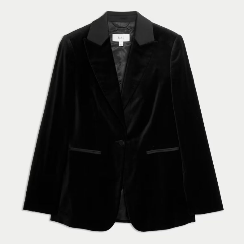 Marks & Spencer Black Velvet Blazer