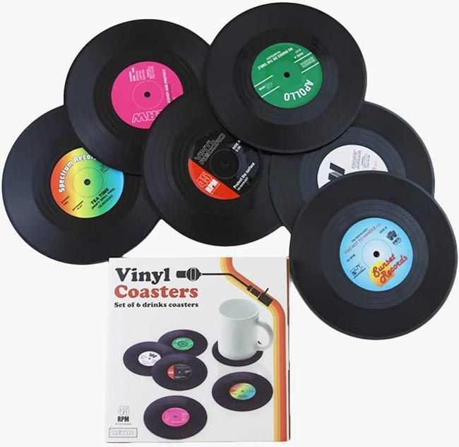 Vinyl Record Coaster Set