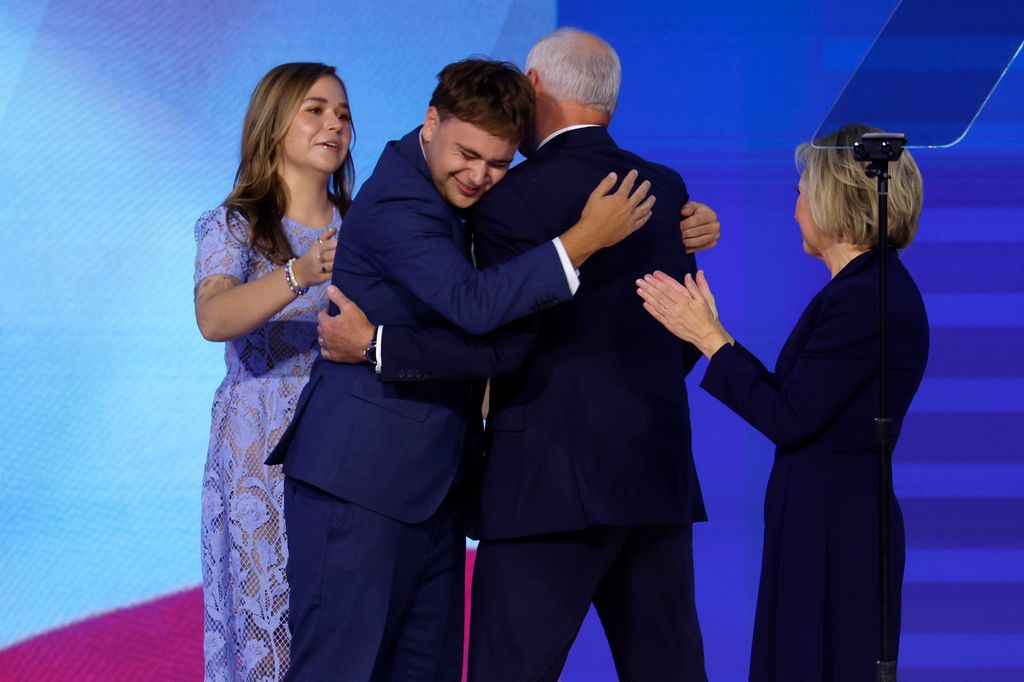 Tim Walz's kids Hope and Gus make emotional appearance at DNC as son