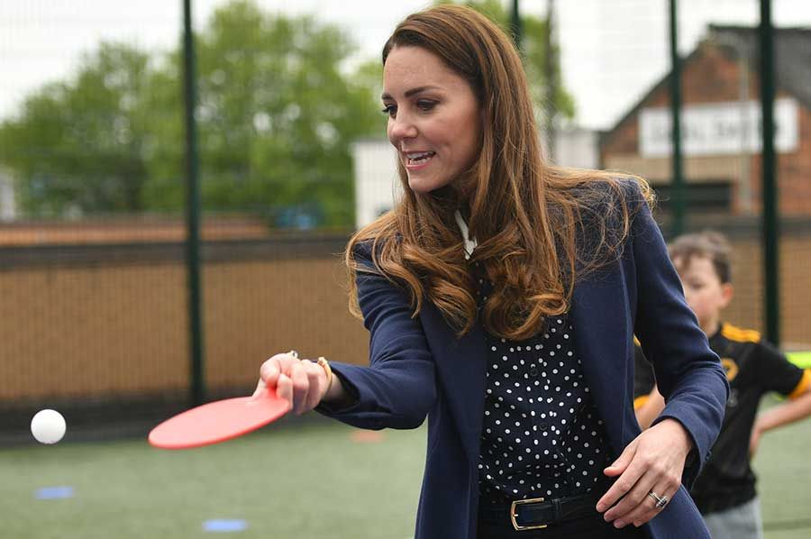 kate plays table tennis